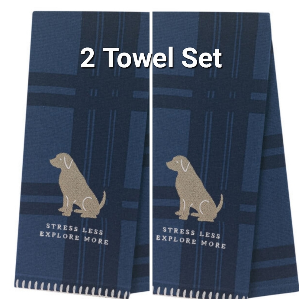 👀50% OFF🐕 NWT‼️ ADORABLE Set of 2 Place & Time brand Kitchen Towels